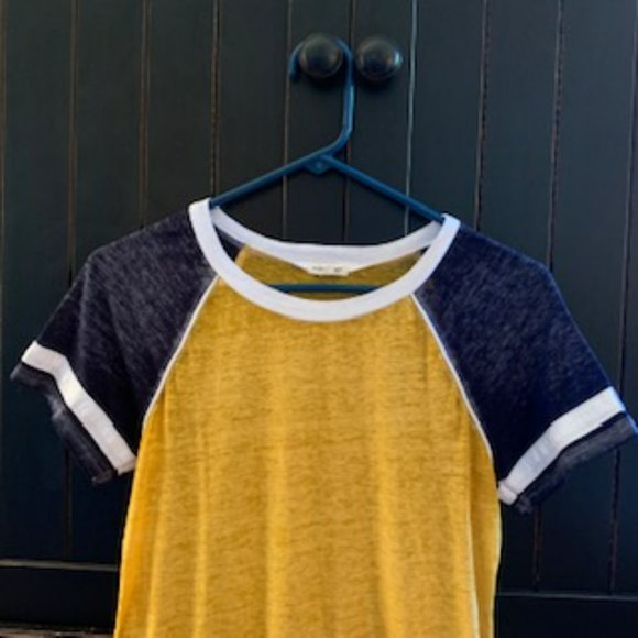 Blue and Gold Urbanology Burnout Baseball T-Shirt - Picture 2 of 10